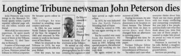 Clipping from The Bismarck Tribune